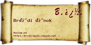 Bródi Énok névjegykártya